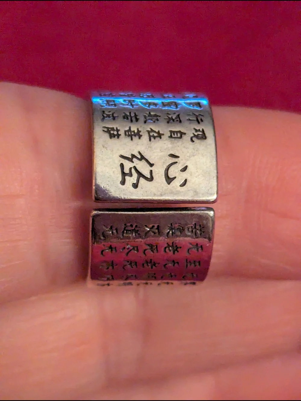 Engraved Silver-Tone Script Band Ring